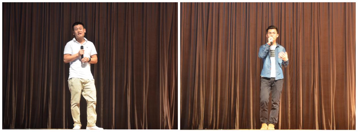 夏飞师兄、陈金城师兄上台与大家分享自己的经验